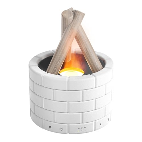 Baoblaze Diffusor für ätherische Öle Aroma-Diffusor Geschenk multifunktionaler weißer Luftbefeuchter Kamin-Flammendiffusor für das Spa-Büro