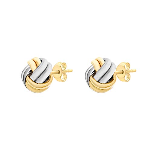 Carissima Gold Damen-Ohrstecker klein doppelt knot stud 9 Karat 375 Bicolor 2.55.6219