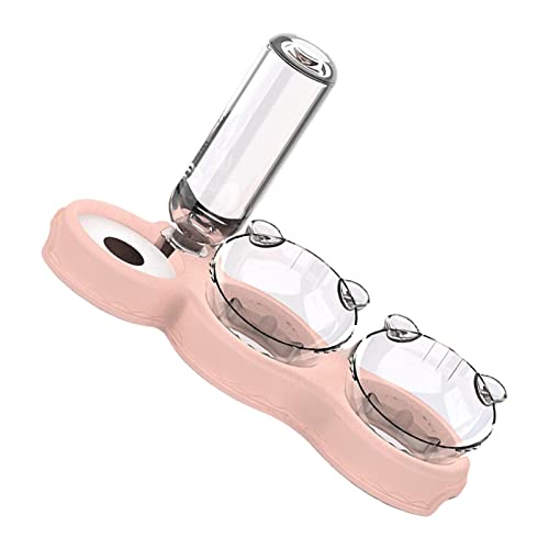 Dreifache Katzennäpfe 15 Grad geneigte Hundefutterschale Katzennass- und Trockenfutternapf-Set 3-in-1 automatischer Wassernapf und Futterspender Haustier-Futterzubehör