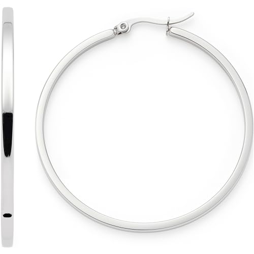 JEWELS BY LEONARDO Kreolen Marli 1 Paar Ohr-Schmuck aus silberfarbenem Edelstahl große schlichte Hoop-Ringe Schmuck Geschenk für Frauen 023575