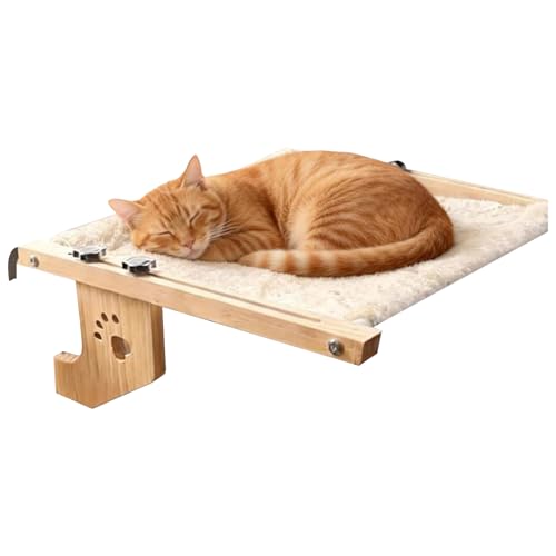 Katzen Fensterliege Hängematte Holz Katzen Hängematte Sonnenbad Katzenbett Haustierbett Katze Fensterplätze Für Innenräume Zimmer Wohnungen 56x40cm
