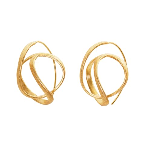 Heideman Ohrringe Roya Damen - Statement Creolen in Edelstahl - Ohrringe Gold und Silber- Eleganter Schmuck für Frauen - Matt Gebürstete Oberfläche - Passt Zu Jeder Mode