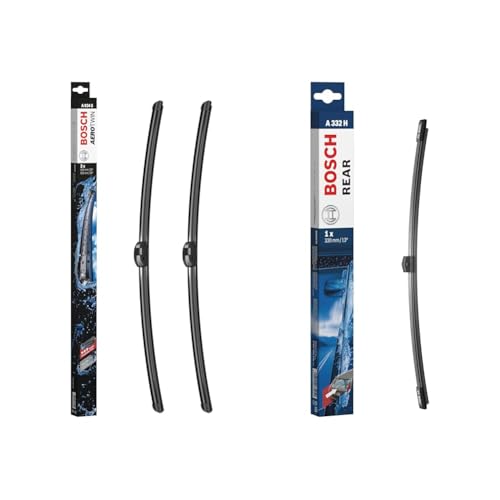 Bosch Aerotwin A034S Scheibenwischer Set für Frontscheibe Länge 650mm 650mm A332H für Heckscheibe Länge 330mm