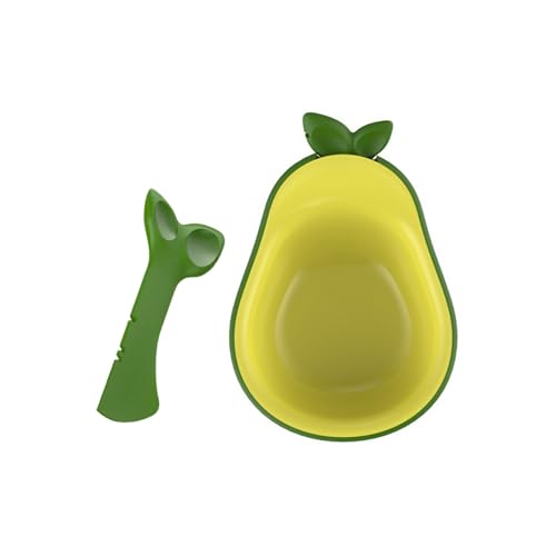 Futternapf mit dreifacher Verwendung Avocado-Design auslaufsicherer Boden Futter- Wassernapf Dosenöffner für kleine Haustiere Anti-Kipp-Katzen-Futternapf
