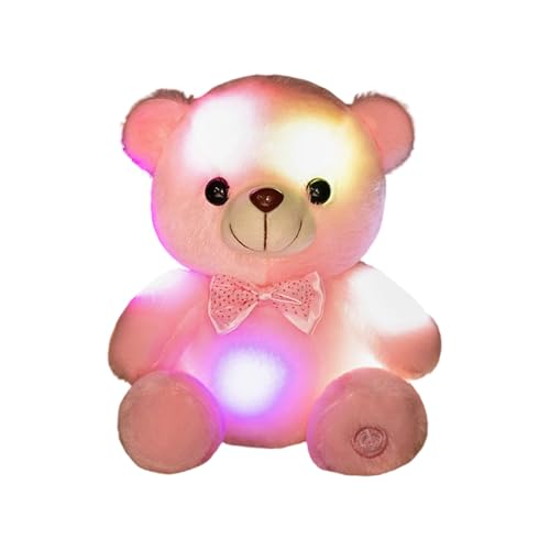 Generisch Leuchtendes Kuscheltier 20 cm Glühbär Kuscheltier Weiches Stofftier für Kinder mit LED Nachtlicht Für Mädchen Erwachsene Als Trost Begleiter Wohnzimmer Schlafzimmer Sofa