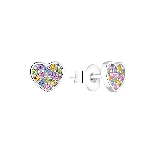 s.Oliver Ohrstecker 925 Sterling Mädchen Kinder Ohrschmuck mit Zirkonia synth. 0 6 cm Herz Kommt in Schmuck Geschenk Box