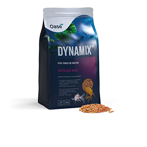 OASE Dynamix Sticks Mix 20 L Fischfutter Teichfischfutter ideal bei gemischter Haltung von natur- und rotfarbigen Fischen gleichmäßiges Wachstum schillernde Farben verbesserte Vitaminaufnahme