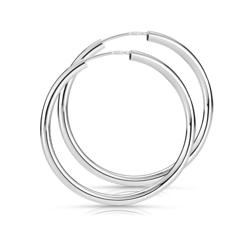 Materia 925 29mm   Silbercreolen 2 5mm für Damen Teenager SO 379