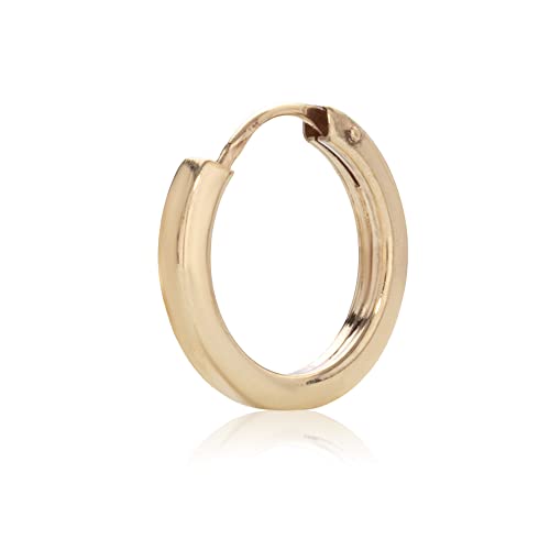 NKlaus Einzel Creole 10mm eckig 333 Gelb Gold 8 Karat Ohrring Kinder Glanz Goldohrring 8264