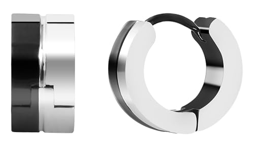 Akzent Wasserfeste Edelstahl Ohrringe Creolen in Bicolor für Damen 100% Wasserfest Hautverträglich