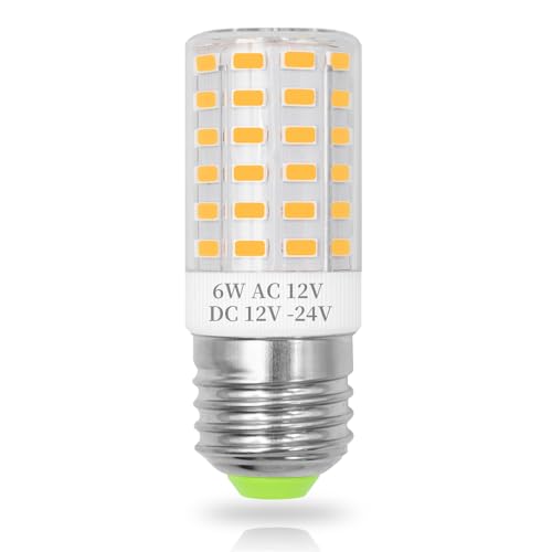 ASAIHKUN 12V E27 LED Birne Warmweiß 6W AC12V DC12V-24V Niederspannung E27 Edison Lampe Ersetzt 60 Watt 600LM für RV Camper Wohnmobil Lampen Nicht Dimmbar 1er Pack