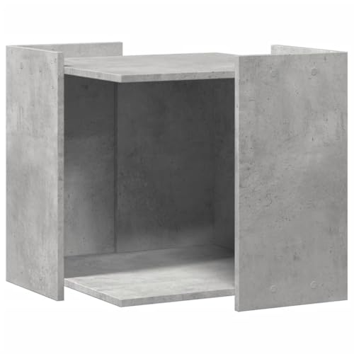 vidaXL Katzenklo Schrank Katzenschrank Katzentoilette Beistelltisch Katzenhaus Katzenmöbel Verstecktes Design Betongrau Holzwerkstoff
