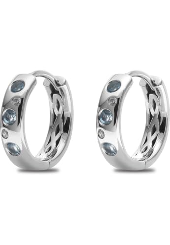 CHRIST Damen-Creolen 585er Weißgold 6 Topas One Size 89218305