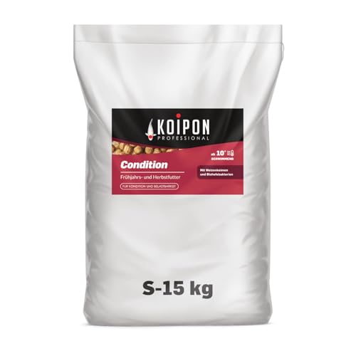 KOIPON Condition 15 kg 3mm Fischfutter Pellets Frühjahr Herbst schwimmend Teichfutter für japanische Koi Koifutter als Goldfischfutter geeignet