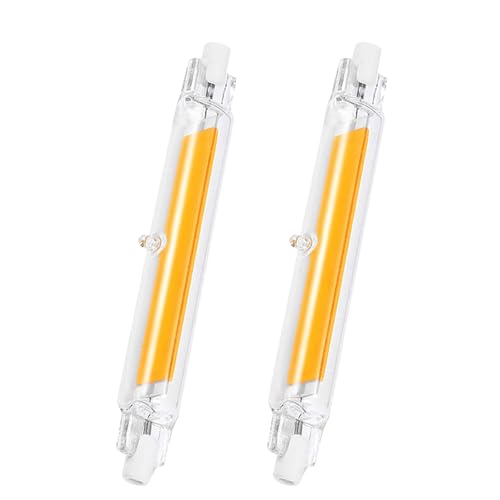 GDYOD Dimmbar 10W Ersatz für 100W Halogen Leuchtmittel Stab Warmweiß 3000K 1000LM Kein Flackern 360 Abstrahlwinkel AC DC 220 240V 2er Pack