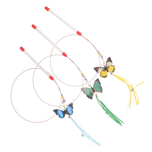 HAPINARY Interaktives Katzenspielzeug Butterfly Bell Pp Material Teaser Stick Haustier Katzenspielzeug Für Spaß