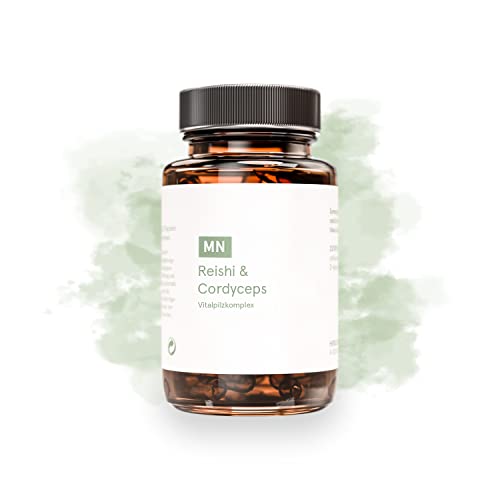 Reishi Cordyceps Kapseln hochdosiert Apothekenqualität Extrakt-Kapseln mit hochwertigen Rohstoffen 100% vegan Vitalpilz-Komplex Für Vitalität Kraft und Ausdauer 60 Kapseln