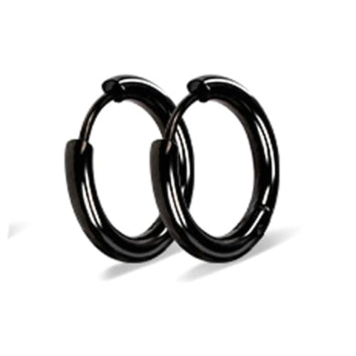 Whoiy Knorpel Ohrringe Damen Schwarz Klein Edelstahl Creolen Ohrschmuck 18mm Frauen Creolen Ohrringe Kleines Geschenk