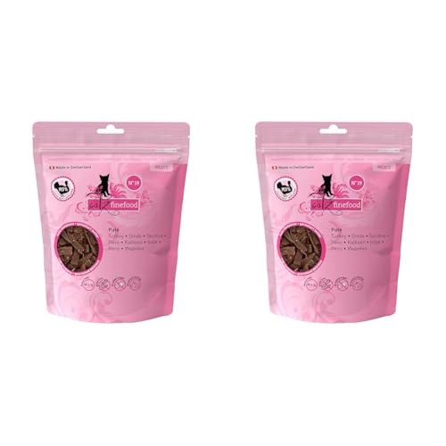 catz finefood Meatz Katzen Leckerlies Pute N 19 - knusprige Streifen aus 100 Prozent Putenfleisch - Katzensnack für Allergiker ohne Zucker getreidefrei 1 x 45 g Packung mit 2