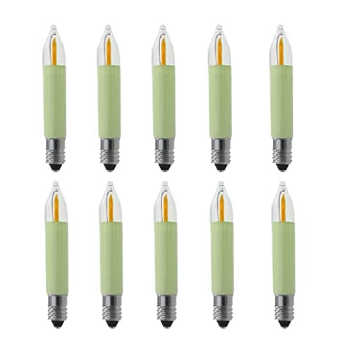 ShuoHui E10 COB LED Kleinschaftkerze 8-55V 0 1-0 2 W - 11 mm Länge 65mm für INNEN Ersatzlampe Schwibbogen Lichterketten warmweiß 20