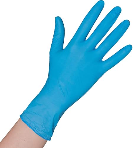Herrmann 200x Einweghandschuhe Blau Einmalhandschuhe M Handschuhe Einweg 200 Stück Box Gummihandschuhe puderfrei latexfreie Nitrilhandschuhe in S M L XL Putzhandschuhe Koch- Küchen-Handschuhe