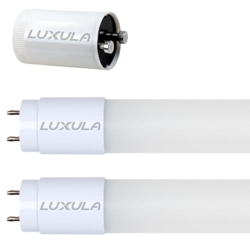 LUXULA 2er Pack Röhre 60cm   Kunststoff Sockel   9W 1400lm   4000K Neutralweiß   inkl. Brücke   Röhrenlampe Leuchstoffröhre Neonröhre