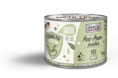 Mac s Paw Power Smoothie 6x Getreidefreier Smoothie Snack für Katzen Hergestellt in der Eifel Pute
