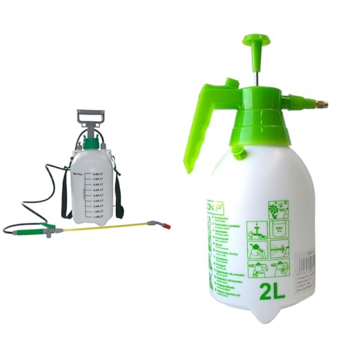 CON P B45045 Gartensprüher 5 L Handpumpe Spritzrohr Grün Weiß B45041 Sprüher Gartendrucksprüher 2 L mit stabilem Druckbehälter und verstellbare Messingdüse Mehrfarbig