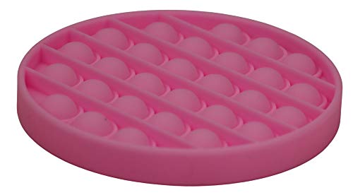 alldoro 63043 - Push Play Silikon Fidget Spielzeug ca. 12 cm rund Pop it Anti Stress Fingerspielzeug Bubble Push Toy für Stressabbau Geschicklichkeitsspiel für Kinder und Erwachsenen Pink