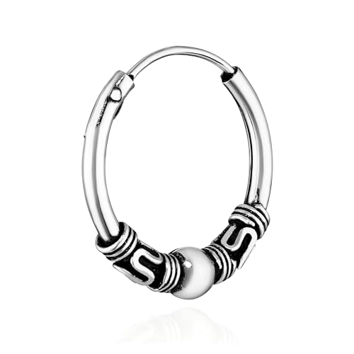 Nklaus 2x Einzel 925 STERLING SILBER Keltische Celtic Gothic Creolen 15mm 40367