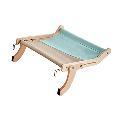 FashionCha Katzen Fensterplatz Fenstersitz Katzenbett Liegeplatz Sonnenplatz Platzsparende Und Stabile Katzenliege mit Verstellbarer Befestigung für Fensterbänk grau Blau