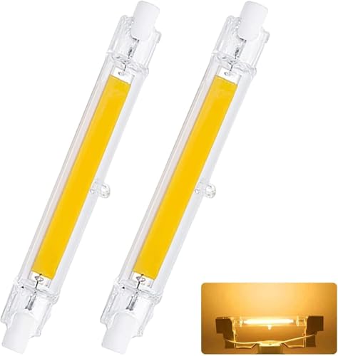 SUOPDH R7S LED 78mm Dimmbar Warmweiß 3000K 1000LM 10W LED Lampen COB Glühbirne Ersatz für 100W J78mm Halogenstab 360 Abstrahlwinkel AC 220-240V Kein Flackern 2er Pack