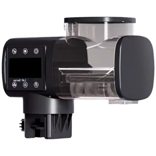 TSMORY Programmierbare Aquarien Fischfutterstation mit leisem Betrieb einfache Installation großer Aufbewahrungs-Futterspender für den Heimgebrauch Fischfutterautomat Fischfutterspender