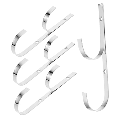 YARNOW 4 Stück Poolhaken pool aufbewahrung poolschlauch halter Pool Schlauchhalter poolzubebör Netz Filet gießen Schwimmbad Poolzubehör stabiler Stangenaufhänger Metall Silver