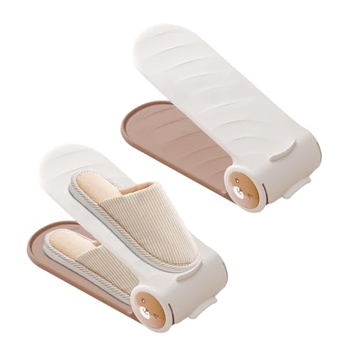 Hqunjikp Schuhschlitz-Organizer 4-stufig verstellbares 2-teiliges Schuhregal doppellagige High-Heels-Schlitze für Schlafzimmer Garage Wohnheim Kinder Männer Frauen Wohnmobil Balkon