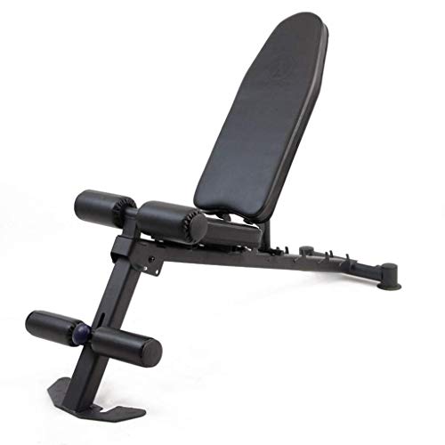 XDLEDMKIZ Bauchmuskeltrainingsbrett klappbare Hantelbank gewerbliches Rückenlagebrett multifunktionale verstellbare Bank Sit-up-Gewichtsbank