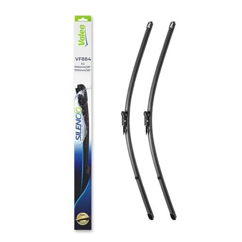 VALEO Silencio Wischer - VF884 - Leistungsstarke hervorragende Sicht auf der Straße einfache Montage - originale Flachblätter 700mm 700mm - Vorne - Set mit 2 Wischerblättern - 577884