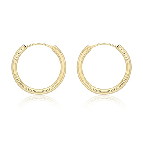 Carissima Gold Kinder Creolen aus 9 Karat Gelbgold mit Hohlrohr - 17 5 mm Carissima Gold