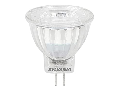 SYLVANIA LED-Lampe GU4 Sockel 345 Lumen Cool White 4000 Kelvin 4 Watt Leistung 15000h Lebensdauer 35mm Durchmesser 40mm Länge Klarer Reflektor Kolben 1er Pack
