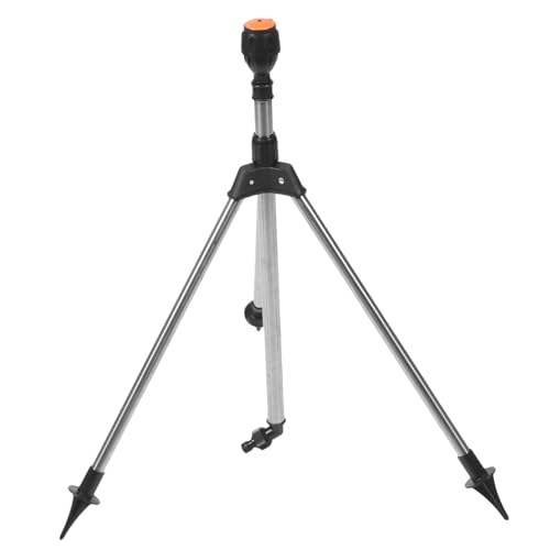 ibasenice Automatischer Dreibein Sprinkler für Gartenbewässerung 360 Rotierbar Wassersparend Stabiler Stand Praktische Bewässerungswerkzeuge