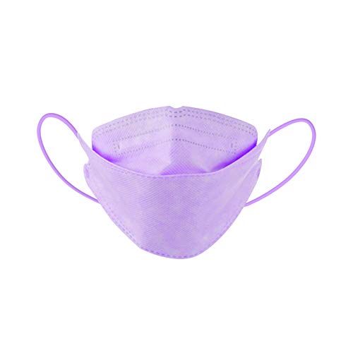 DolceTiger 10 Stück Erwachsenen 4 Schichten Fischförmige Mundschutz Multifunktionstuch Mund und Nasenschutz Bandana Half Face Halstuch für Damen Herren Helles Lila