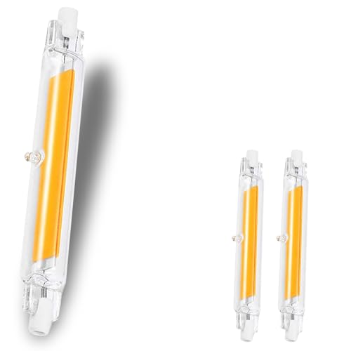 GDYOD 78mm Dimmbar 10W Ersatz für 100W Halogen Leuchtmittel Stab Warmweiß 3000K 1000LM Kein Flackern 360 Abstrahlwinkel AC DC 220 240V 2er Pack