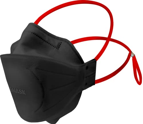 iMask 10x FFP3 Maske ohne Ventil Einweg Atemschutzmaske Verstellbare Staub- und Partikelschutzmaske Faltbares innovatives Design Schwarz