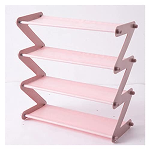 GAXQFEI Schuhständer Multilayer Schuh Rack Organizer Edelstahl Schuhe Regal Stand Schuhschrank Steckplatz Platz Speichern Von Kabinett Rosa