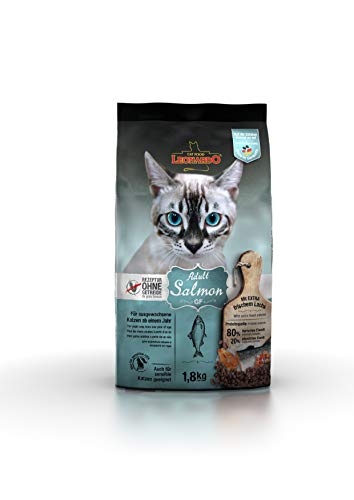 Leonardo Adult GF Salmon 1 8kg Katzenfutter Getreidefreies Trockenfutter für Katzen Alleinfuttermittel für Katzenrassen ab 1 Jahr