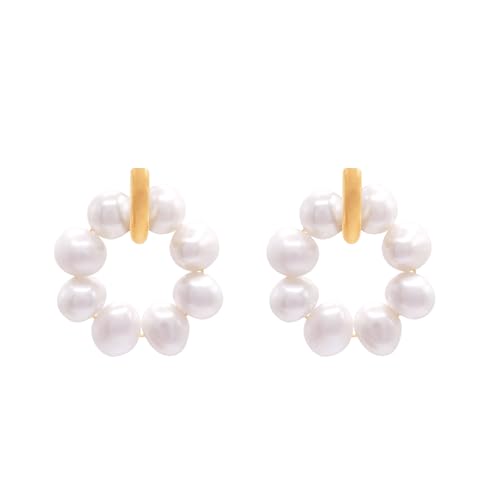 Heideman Ohrringe Lara Damen - aus hochwertigem Edelstahl - silber gold rosegold farbend - Creole mit abnehmbaren Perlen für Frauen - Zwei Tragemöglichkeiten