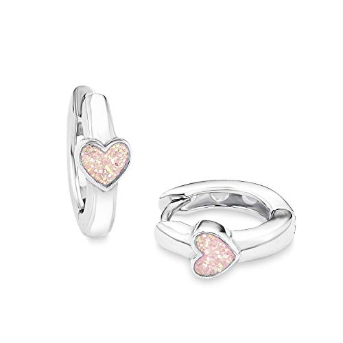 Prinzessin Lillifee Creolen 925 Sterling Mädchen Kinder Ohrschmuck 1 2 cm Rosa Herz Kommt in Schmuck Geschenk Box 9049219