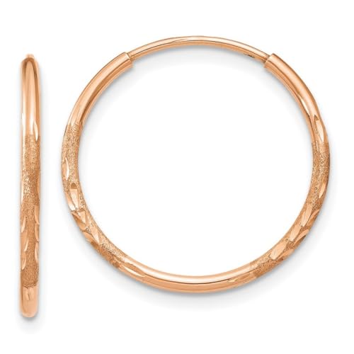 14 Karat Ros 1 25 mm glitzernder Schnitt endlose Maße 18 25x 18 75 mm breit 1 25 mm dick Schmuck für Damen One Size Metall Ros Goldfarben Metall Kein Edelstein