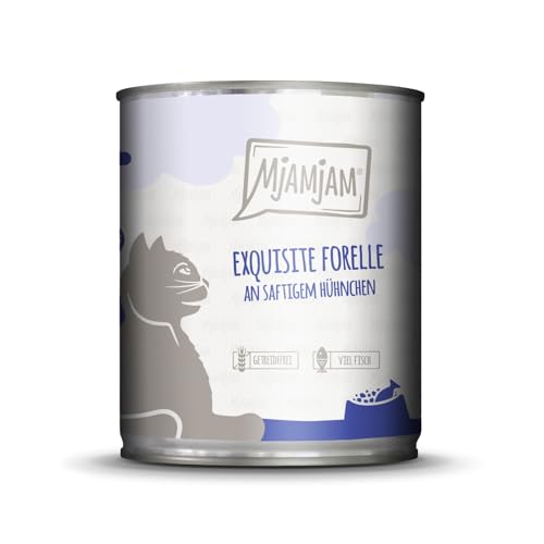 MjAMjAM - Premium Nassfutter für Katzen - exquisite Forelle an saftigem Hühnchen 1er Pack 1x800g getreidefrei