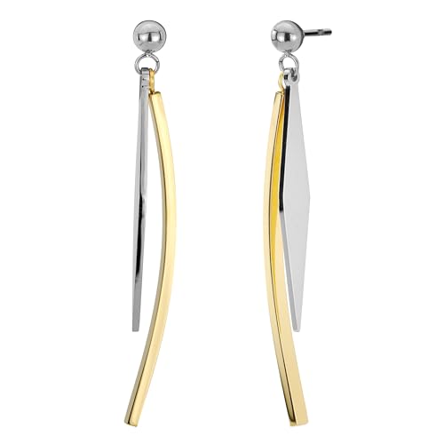 Traveller Ohrstecker - Hänger - Damen - Bicolor Gold Silber - 50 x 4 mm - Edelstahl - Vergoldet - 181287
